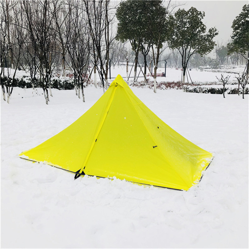 Cheap Goat Tents Camping Tent 1 People Backpacking Tent 4 Season Winter Skirt Tent Ultralight Double Layer Waterproof Travel Hiking Survival Tent   